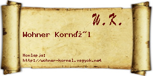 Wohner Kornél névjegykártya