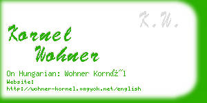 kornel wohner business card